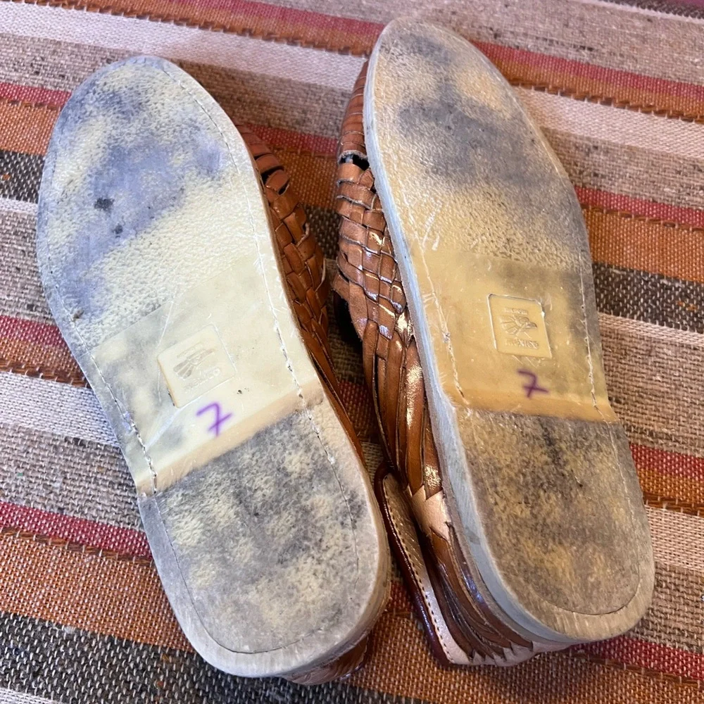 Men's Tan & Cream Woven Leather Slip-On Loafers